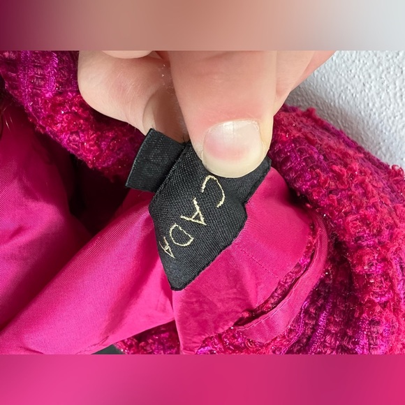 Escada Hot Pink Wool Tweed Coat, size 36 - Picture 2 of 10